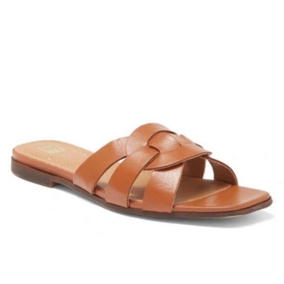 Bruno Magli Alessia Open Toe Slide Sandal Size 8.5 Cognac Leather $298 - Picture 1 of 5